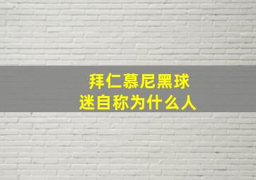 拜仁慕尼黑球迷自称为什么人