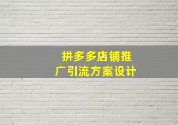 拼多多店铺推广引流方案设计