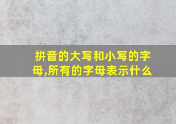 拼音的大写和小写的字母,所有的字母表示什么