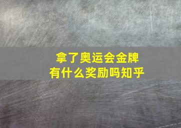 拿了奥运会金牌有什么奖励吗知乎