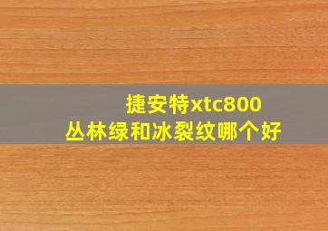 捷安特xtc800丛林绿和冰裂纹哪个好