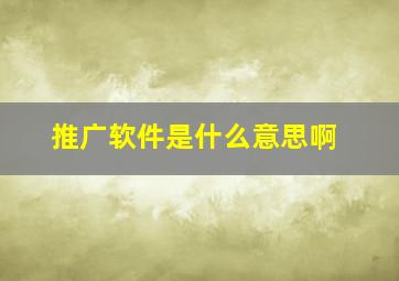 推广软件是什么意思啊