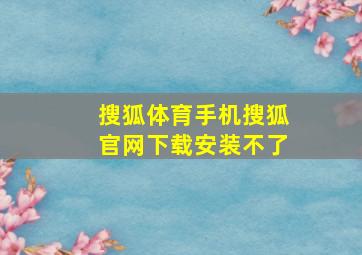 搜狐体育手机搜狐官网下载安装不了