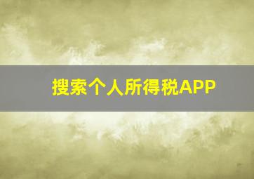 搜索个人所得税APP