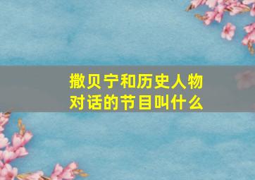 撒贝宁和历史人物对话的节目叫什么