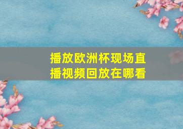 播放欧洲杯现场直播视频回放在哪看