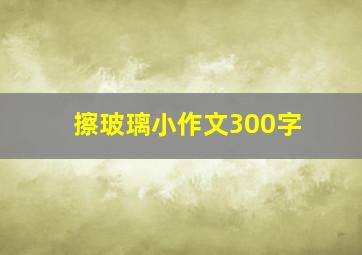 擦玻璃小作文300字