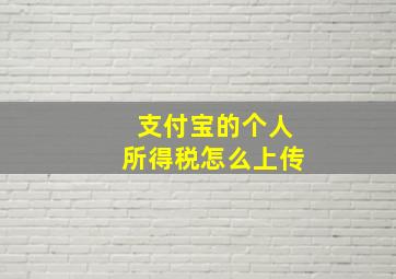 支付宝的个人所得税怎么上传