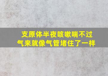 支原体半夜咳嗽喘不过气来就像气管堵住了一样