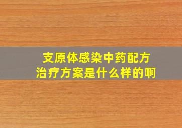 支原体感染中药配方治疗方案是什么样的啊