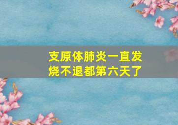 支原体肺炎一直发烧不退都第六天了