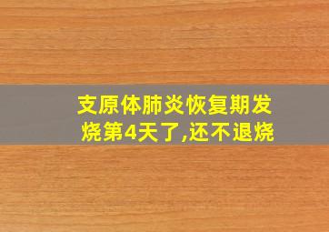 支原体肺炎恢复期发烧第4天了,还不退烧