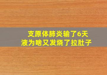 支原体肺炎输了6天液为啥又发烧了拉肚子