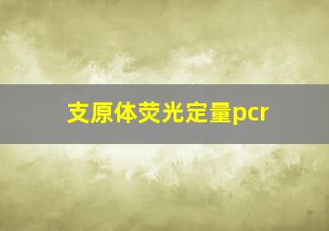 支原体荧光定量pcr