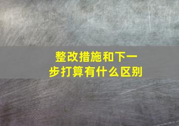 整改措施和下一步打算有什么区别