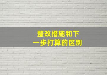 整改措施和下一步打算的区别