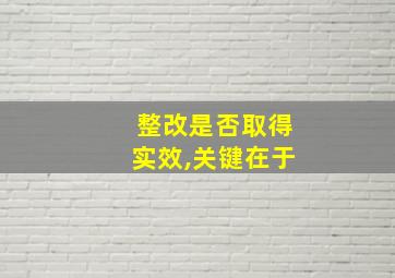 整改是否取得实效,关键在于