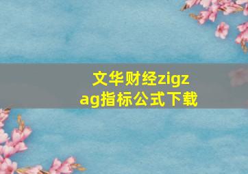 文华财经zigzag指标公式下载