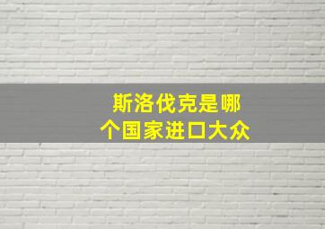 斯洛伐克是哪个国家进口大众