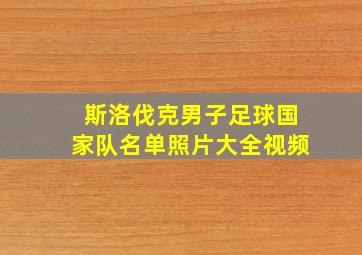 斯洛伐克男子足球国家队名单照片大全视频