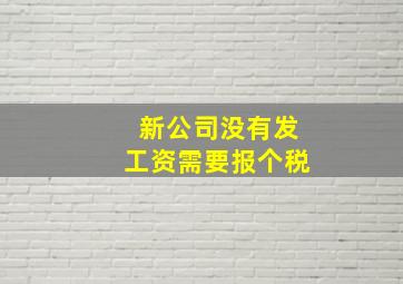 新公司没有发工资需要报个税