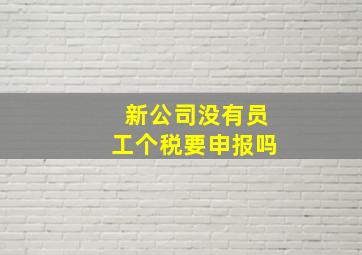 新公司没有员工个税要申报吗