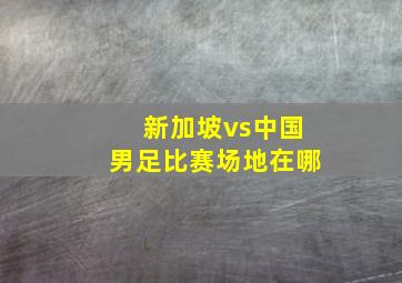 新加坡vs中国男足比赛场地在哪