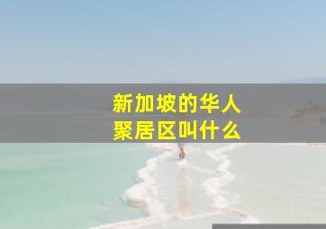 新加坡的华人聚居区叫什么