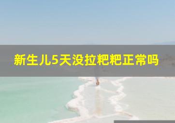 新生儿5天没拉粑粑正常吗