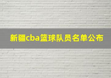 新疆cba篮球队员名单公布