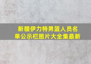 新疆伊力特男篮人员名单公示栏图片大全集最新