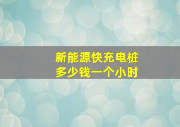 新能源快充电桩多少钱一个小时