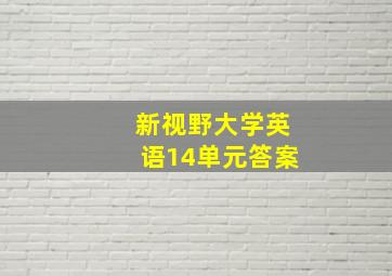 新视野大学英语14单元答案