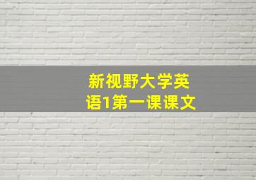 新视野大学英语1第一课课文