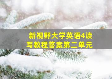 新视野大学英语4读写教程答案第二单元