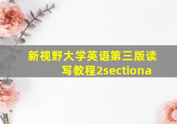 新视野大学英语第三版读写教程2sectiona