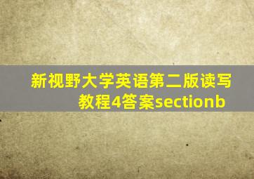 新视野大学英语第二版读写教程4答案sectionb