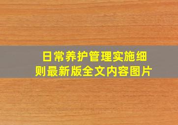 日常养护管理实施细则最新版全文内容图片