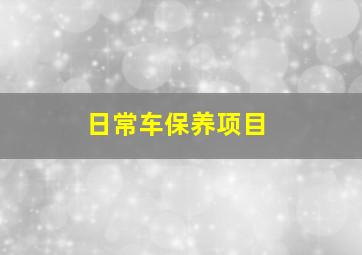 日常车保养项目