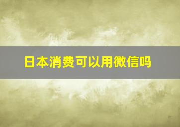 日本消费可以用微信吗