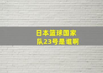 日本篮球国家队23号是谁啊