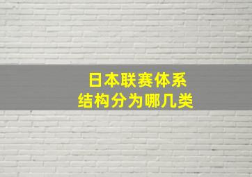 日本联赛体系结构分为哪几类