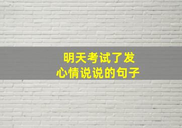 明天考试了发心情说说的句子