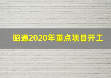 昭通2020年重点项目开工