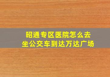 昭通专区医院怎么去坐公交车到达万达广场