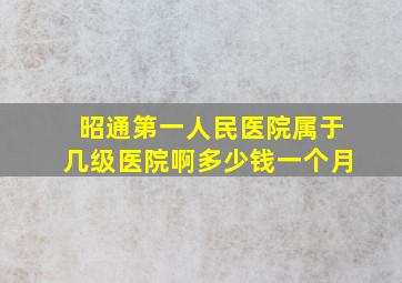 昭通第一人民医院属于几级医院啊多少钱一个月