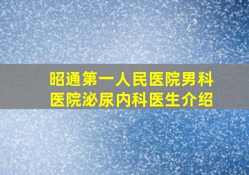 昭通第一人民医院男科医院泌尿内科医生介绍