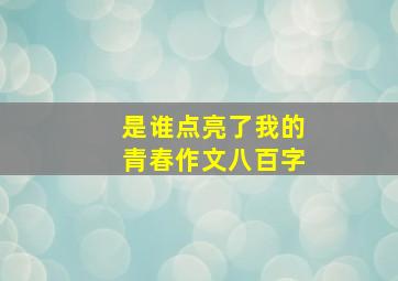 是谁点亮了我的青春作文八百字