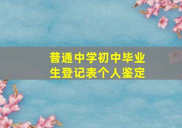 普通中学初中毕业生登记表个人鉴定