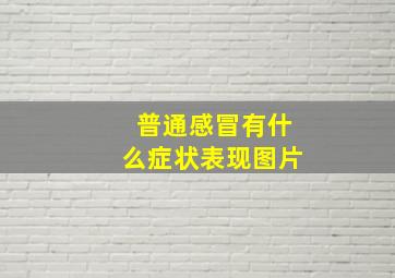 普通感冒有什么症状表现图片